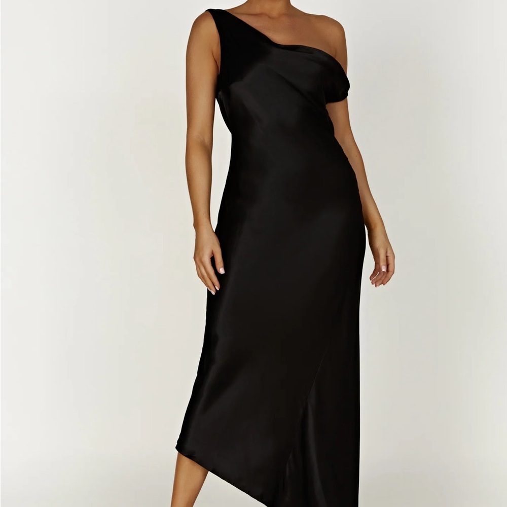 Black One-Shoulder Meshki Dress